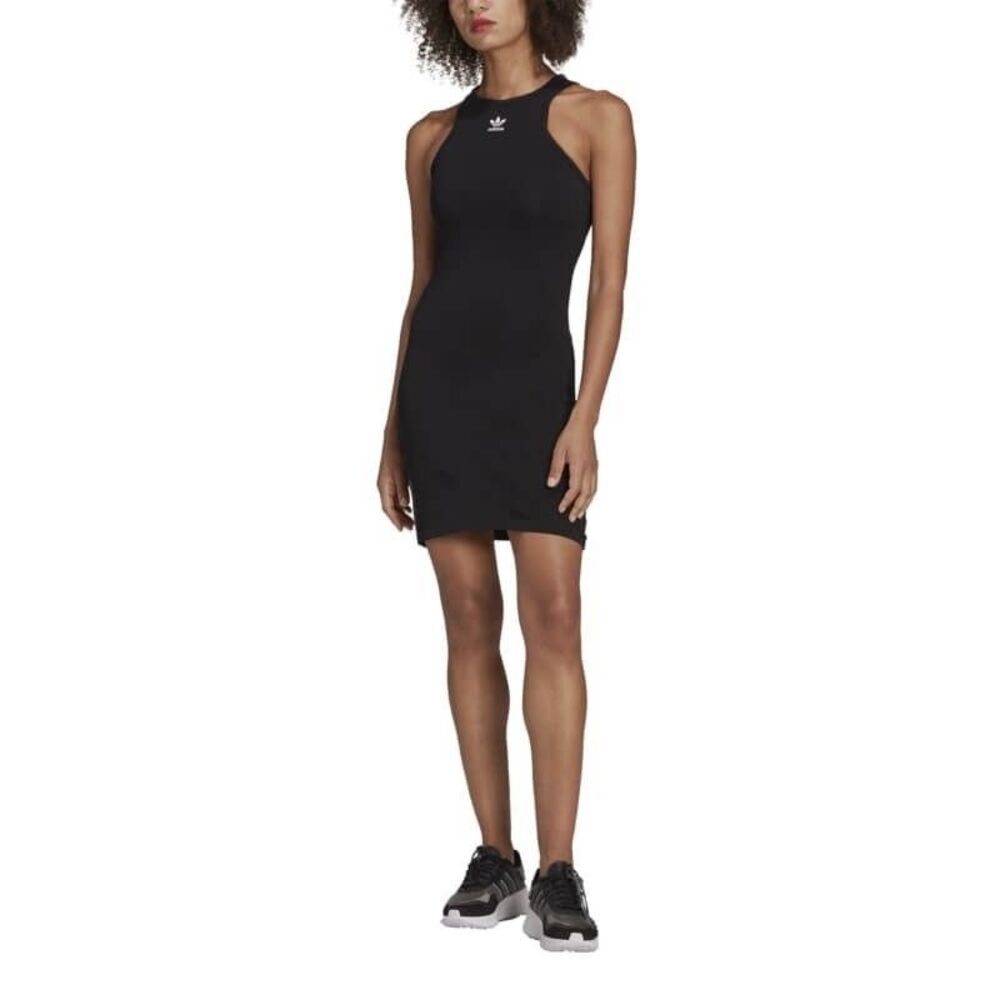 NWT adidas Originals Women’s Medium Black Cotton Rib Tank Dress
